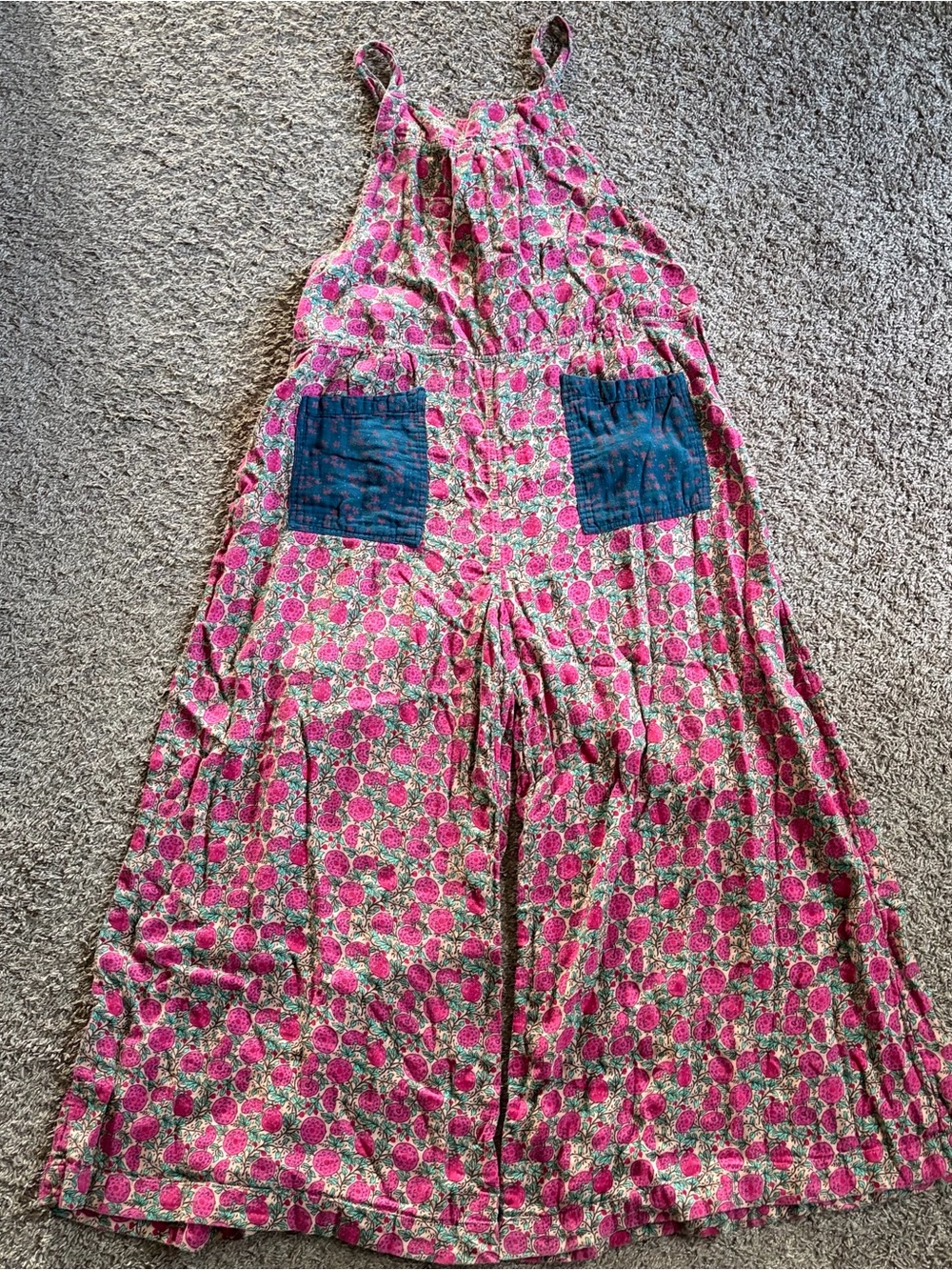 Natural Life Dakota Tie Overall Jumpsuit Colorful Whimsical Boho Cottagecore - Picture 2 of 9